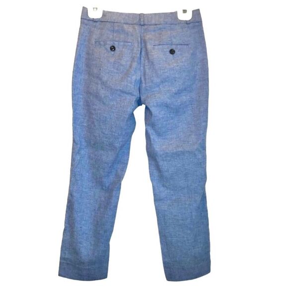 Banana Republic Avery Straight Ankle Length Pants in Blue/White Twill Women’s 2P - Picture 4 of 6